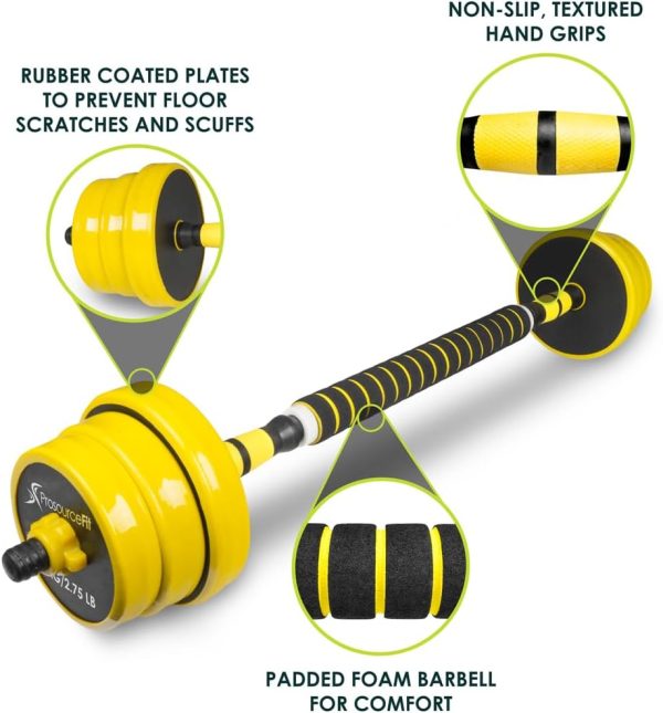 ProsourceFit Adjustable Dumbbell & Barbell Weight Set, 2-in-...