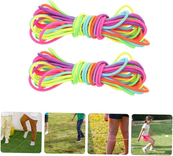 2pcs Rubber Band Speed Rope Jump Rope for Rainbow Rope Skip ...