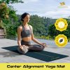 Center Alignment Yoga Mat, Thick, Non-Slip, Large Exercise M...