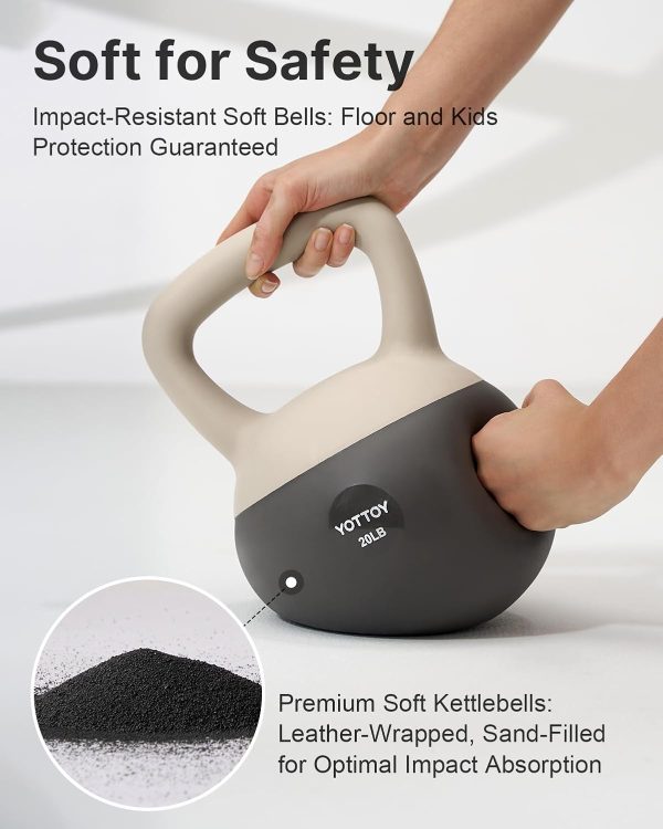 YOTTOY Soft Kettlebell, Set for Strength Training Kettlebell...