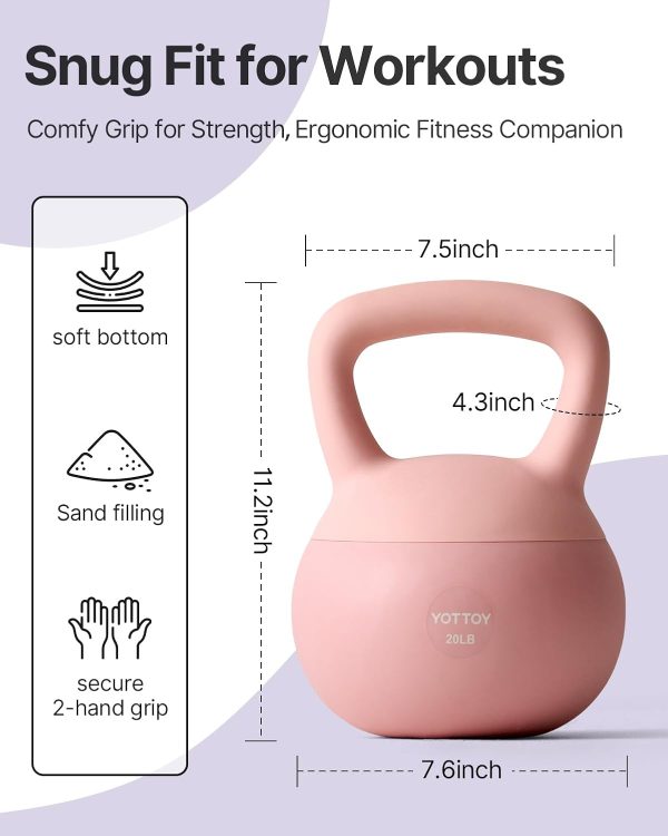 YOTTOY Soft Kettlebell,Kettlebell Anti-Slip Grip Weight for ...