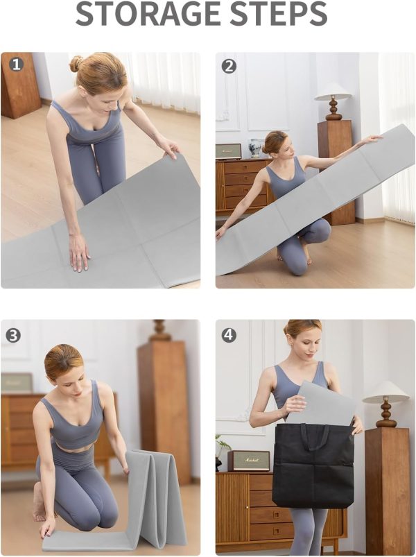 Foldable Yoga Mat with Carrying Bag 72" L x 24" W x 0.24 Inc...