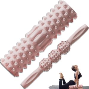 2-in-1 Foam Roller Set for Deep Tissue Massage, Point Back F...