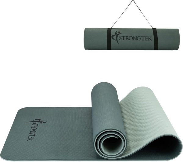 StrongTek TPE Yoga Mat, 72" x 24" x 1/3", Non-Slip, Lightwei...