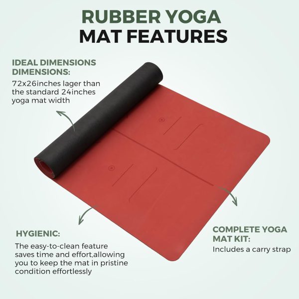 U&M Yoga Mat Non-Slip, Exercise Mat with Carrying Strap for ...