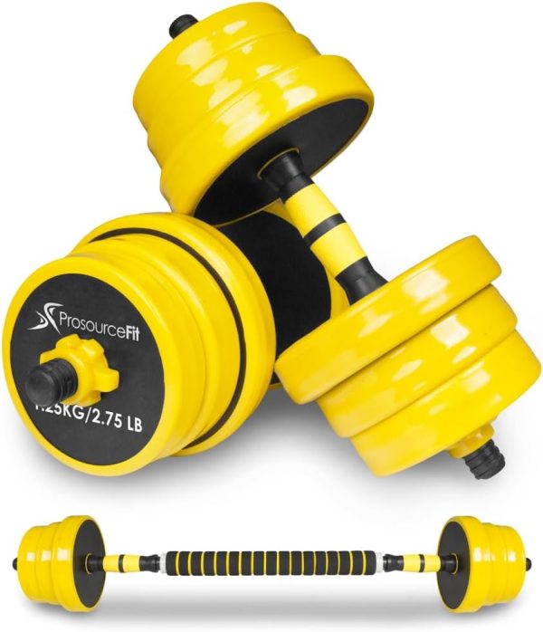 ProsourceFit Adjustable Dumbbell & Barbell Weight Set, 2-in-...