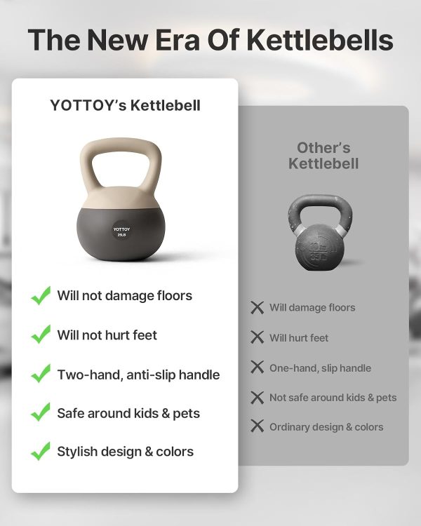 YOTTOY Soft Kettlebell, Set for Strength Training Kettlebell...