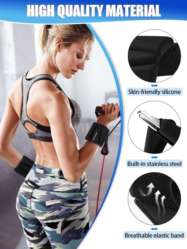 Wrist Ankle Weights Set of 2(1 lb/2 lbs Each) Adjustable Wei...
