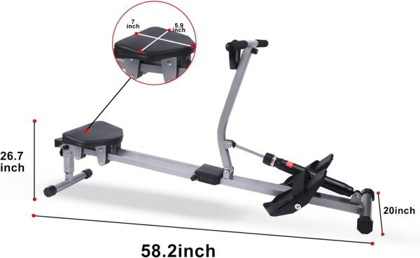 YSSOA Rowing Machine Rower Ergometer, with 12 Levels of Adju...