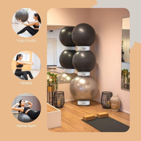 Jibb® - Set of 3 Exercise Ball Holders for Extra Storage in ...