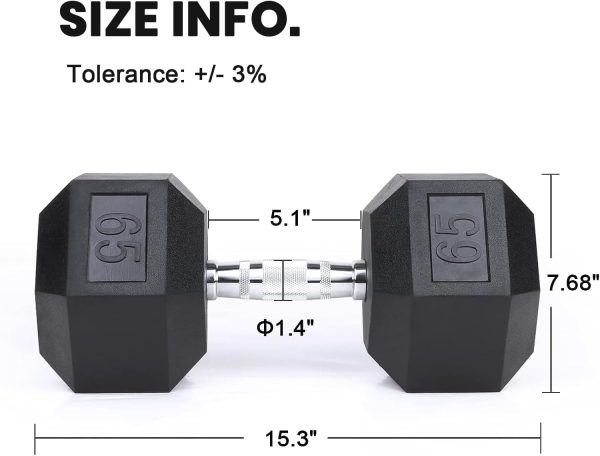LIONSCOOL Odorless Rubber Encased Hex Dumbbells in Pairs or ...