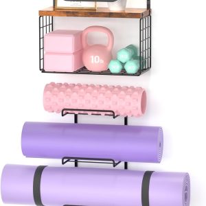 Yoga Mat Holder Wall Mount, Yoga Accessory Mats Storage Rack...