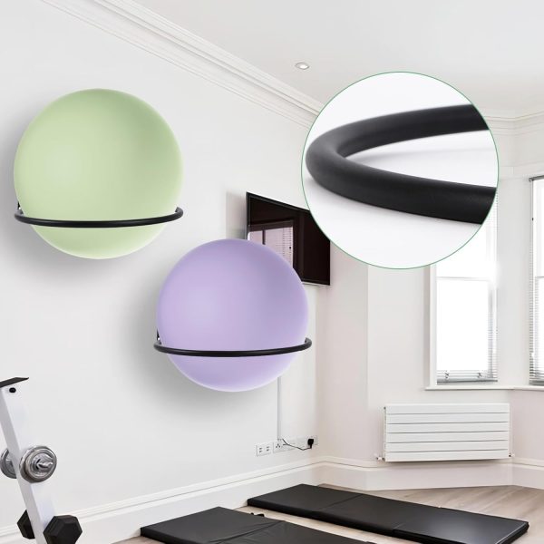 Yoga Ball HolderLarge Stability Ball Wall RackYoga Ball Stor...