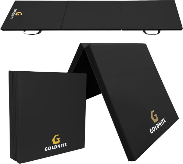 Tri-Fold Folding Exercise Mat, 1.5/2 Inch Thick Gymnastic Ma...