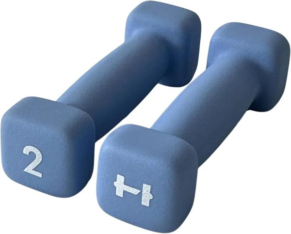 HulkFit Neoprene Coated Anti-Roll Square Dumbbells, Free Wei...