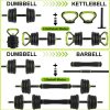 Adjustable Dumbbells Set 4 in 1 Set Barbell, Dumbbell, Kettl...