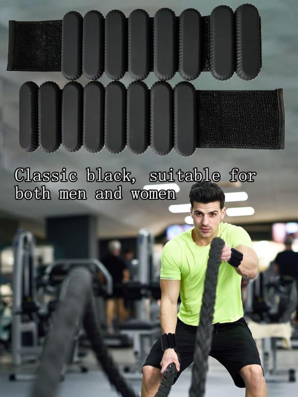 Black Wrist Ankle Weights for Women Men, 2pcs Adjustable Sil...