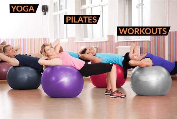 Exercise Ball for Yoga, Fitness, Balance Stability, Extra Th...