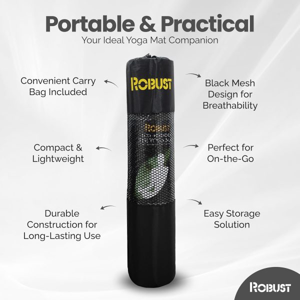 Robust Yoga Mat - 1/4" Thick Non-Slip Mat with Position Line...