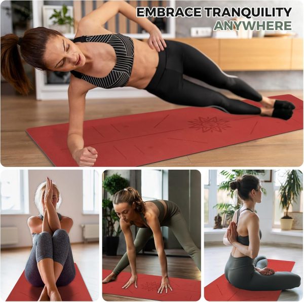 U&M Yoga Mat Non-Slip, Exercise Mat with Carrying Strap for ...