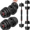 Adjustable Dumbbells Set, 20/30/40/60/80lbs Free Weight Set ...