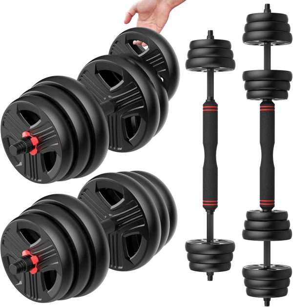 Adjustable Dumbbells Set, 20/30/40/60/80lbs Free Weight Set ...