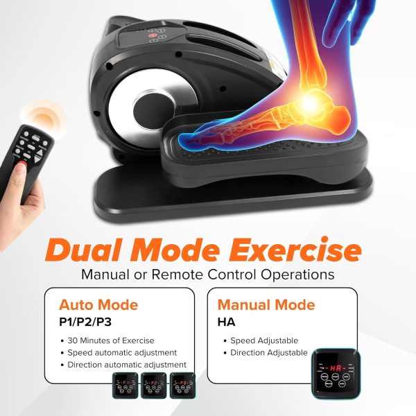 Under-Desk Elliptical Machine, Quiet & Portable Electric Sea...