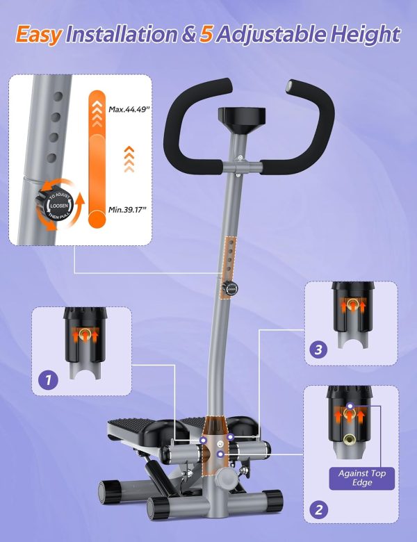 Amicus Mini Stepper for Exercise, Adjustable Height Hydrauli...