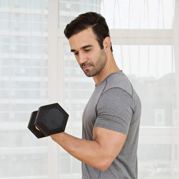 JFIT Rubber Hex Dumbbells - 8 Size Options - Hex Shaped Head...