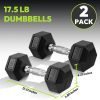 Hex Dumbbell Set, 3-100 lb Rubber Encased Exercise & Fitness...