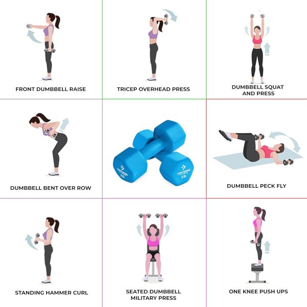 Neoprene Coated Dumbbell Sets of 2, Hand weight Dumbbells An...