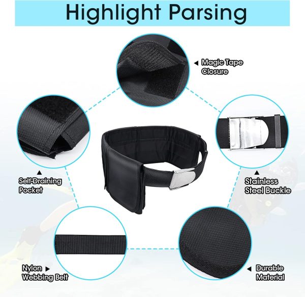 Scuba Weight Belt with 5 Pockets, Quick-Release Buckle Divin...