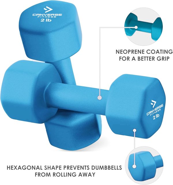 Neoprene Coated Dumbbell Sets of 2, Hand weight Dumbbells An...