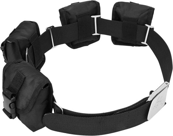 Scuba weight belt with 4 pockets, quick release buckle divin...