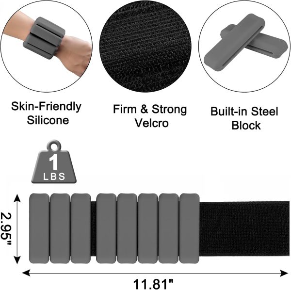 Wrist Weights for Women, Adjustable Arm Weights 1 Pair 2 4 L...