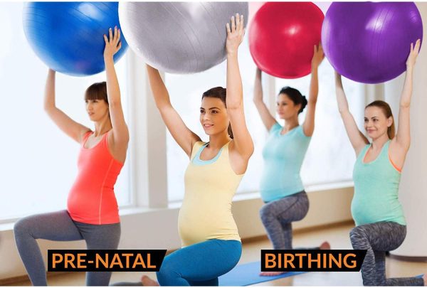 Exercise Ball for Yoga, Fitness, Balance Stability, Extra Th...