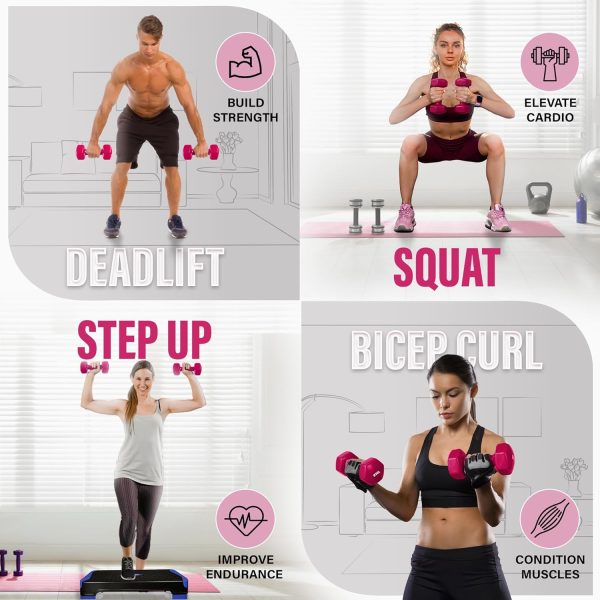 Yes4All Vinyl Hexagon Dumbbell - Dumbbells Set of 2 Hand Wei...