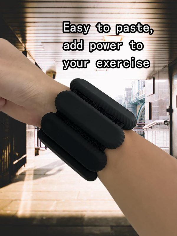 Black Wrist Ankle Weights for Women Men, 2pcs Adjustable Sil...