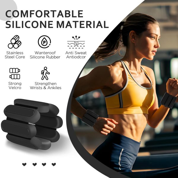 Adjustable Wrist & Ankle Weights Set of 2(1Lbs Each), Premiu...
