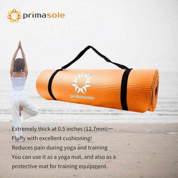 Primasole 1/2 Thick Exercise Mat with Carry Strap & Case Mat...