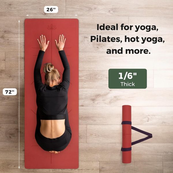 U&M Yoga Mat Non-Slip, Exercise Mat with Carrying Strap for ...