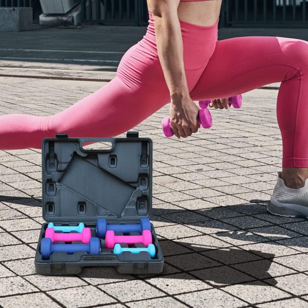 Gymenist Dumbbell Set With Hard Plastic Case Includes 3 Pair...