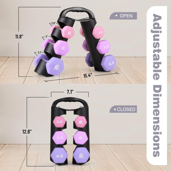 LIONSCOOL Set of 2 Neoprene Coated Dumbbell Hand Weights, An...