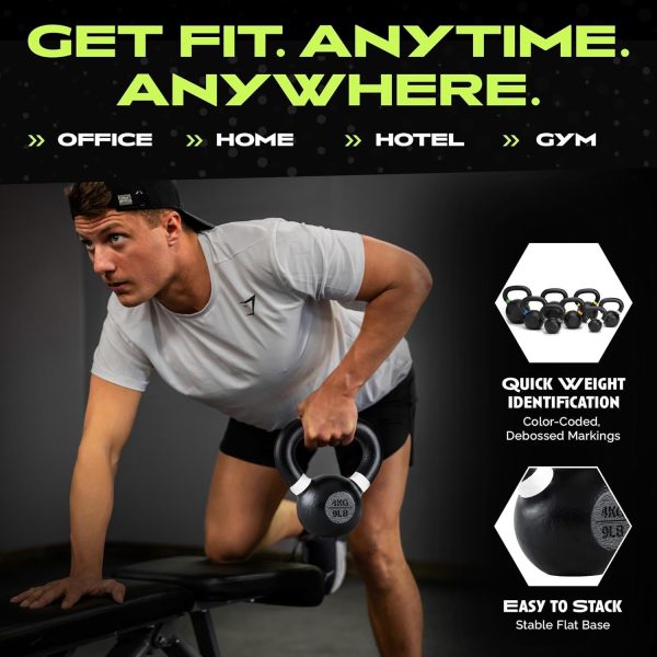 Kettlebells, Single-cast Iron, No-welded Joints, Wide Handle...