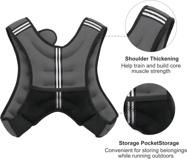 Weighted Vest, 6lb/8lb/12lb/16lb/20lb/25lb/30lb Weight Vest ...