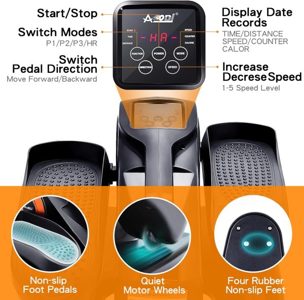 Under Desk Elliptical Machine, Ellipse Leg Exerciser for Sen...