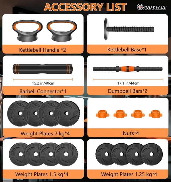 CANMALCHI Adjustable Dumbbells Weights Set 20lbs/33lbs/44lbs...