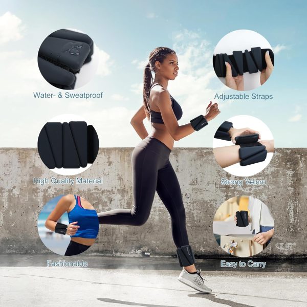 Henkelion 1 Pair 1 2 Lbs Adjustable Silicone Ankle Weights F...