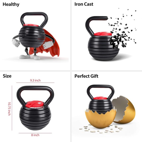 TopMade Adjustable Kettlebell - 5, 8, 9,12lb Kettlebell Weig...