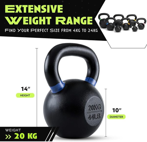 Kettlebells, Single-cast Iron, No-welded Joints, Wide Handle...